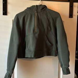 Lululemon Crop Scuba 1/4 Zip Dark Forest